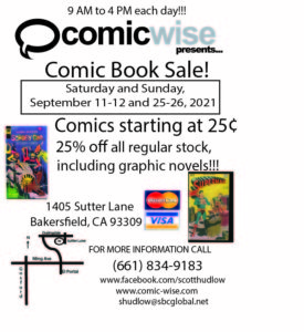 ComicWise's Comic Book Sale, September 11-12, 2021! @ ComicWise